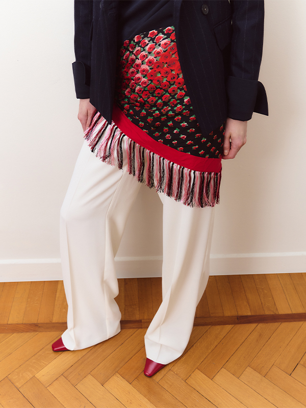 Flowing crepe trousers
